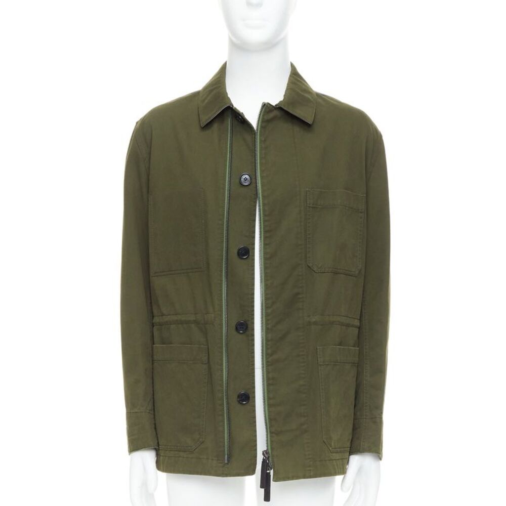 Berluti Leather Back Safari Coat